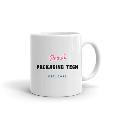 Proud Packaging Tech Script & Block mug preview