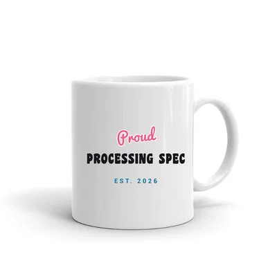 Proud Processing Spec Script & Block mug preview