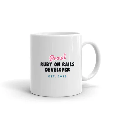 Proud Ruby On Rails Developer Script & Block mug preview
