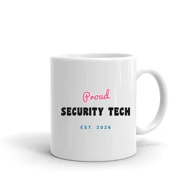 Proud Security Tech Script & Block mug preview
