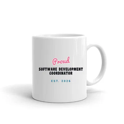 Proud Software Development Coordinator Script & Block mug preview