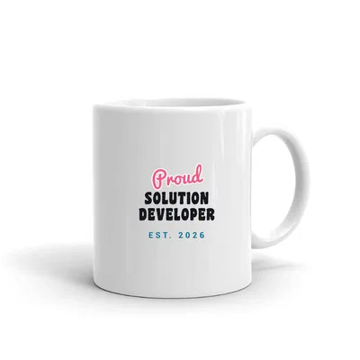 Proud Solution Developer Script & Block mug preview