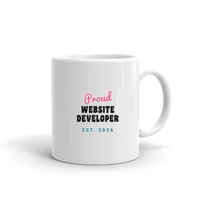 Proud Website Developer Script & Block mug preview