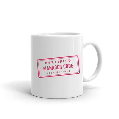 Certified Manager Code Stamp mug preview