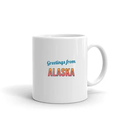 Greetings from Alaska Postcard mug preview