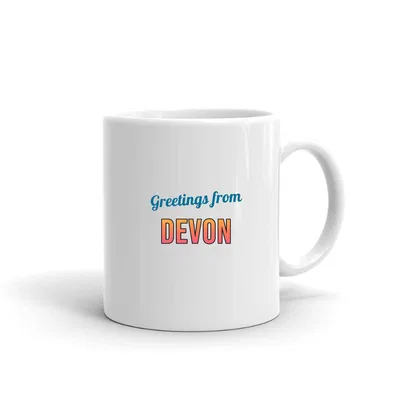 Greetings from Devon Postcard mug preview