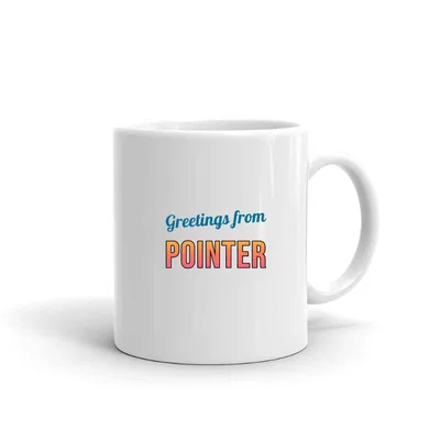 Greetings from Pointer Postcard mug preview