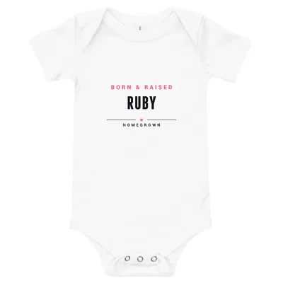Ruby Born & Raised onesie preview