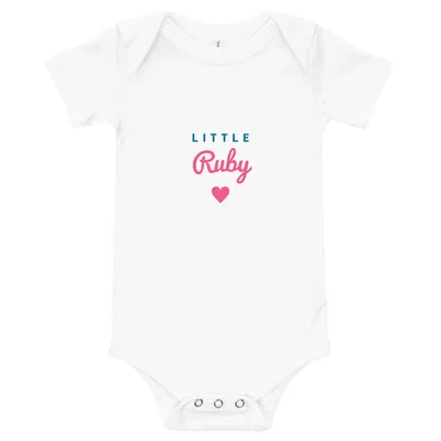 Little Ruby Heart onesie preview