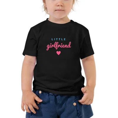 Little Girlfriend Heart kids dark tee preview