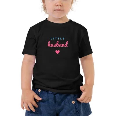 Little Husband Heart kids dark tee preview