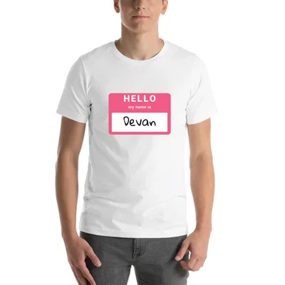 Hello My Name Is Devan tee preview