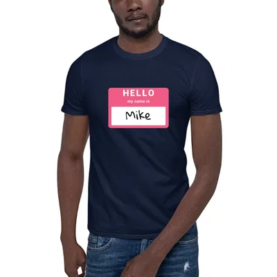 Hello My Name Is Mike dark tee preview