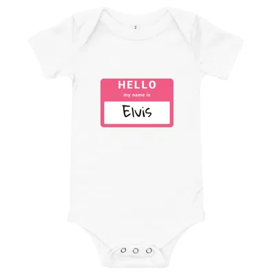Hello My Name Is Elvis onesie preview