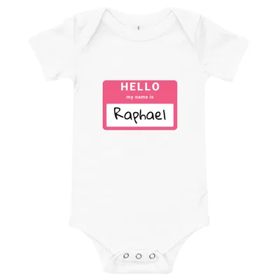Hello My Name Is Raphael onesie preview