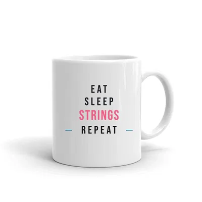 Eat Sleep Strings Repeat mug preview