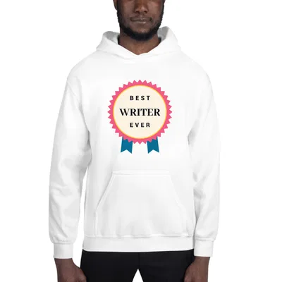 Best Writer Ever Rosette hoodie preview