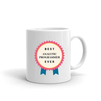 Best Analytic Programmer Ever Rosette mug preview