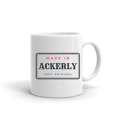 Made in Ackerly Label mug preview