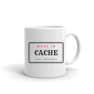 Made in Cache Label mug preview
