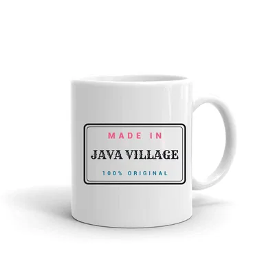 Made in Java Village Label mug preview