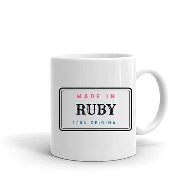 Made in Ruby Label mug preview