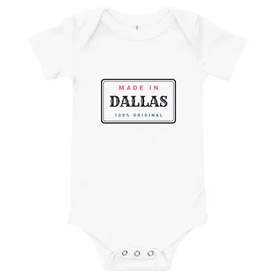 Made in Dallas Label onesie preview