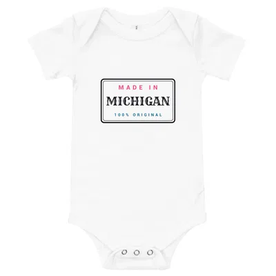 Made in Michigan Label onesie preview