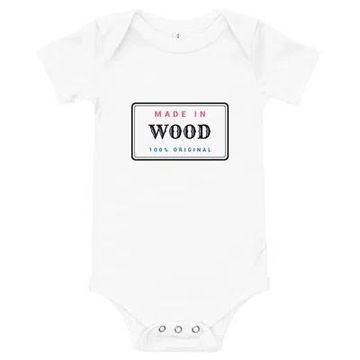 Made in Wood Label onesie preview