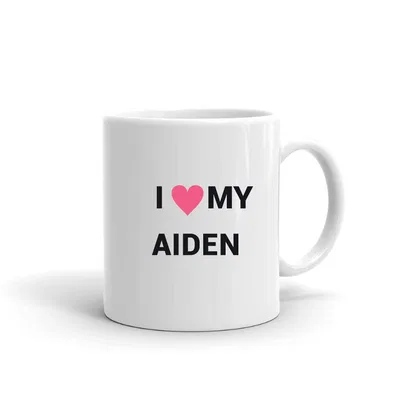 I Love My Aiden Heart mug preview