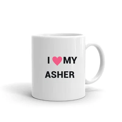 I Love My Asher Heart mug preview