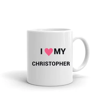 I Love My Christopher Heart mug preview