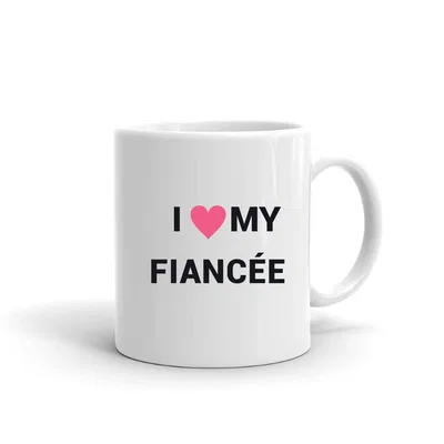 I Love My Fiancée Heart mug preview