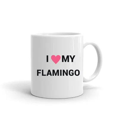 I Love My Flamingo Heart mug preview
