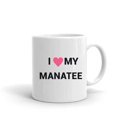 I Love My Manatee Heart mug preview