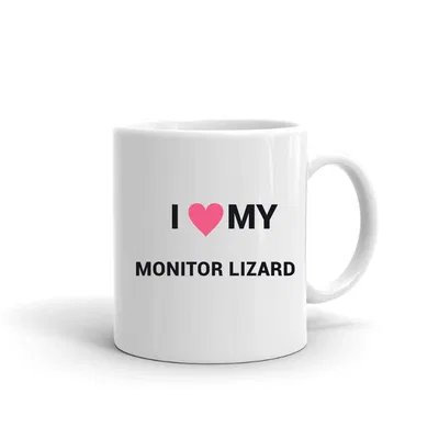 I Love My Monitor Lizard Heart mug preview