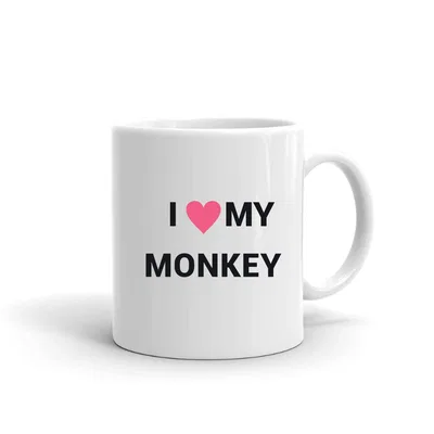 I Love My Monkey Heart mug preview