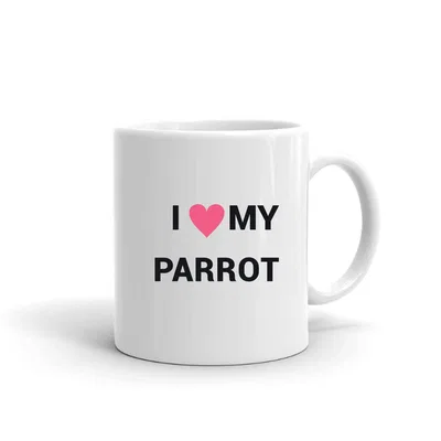 I Love My Parrot Heart mug preview