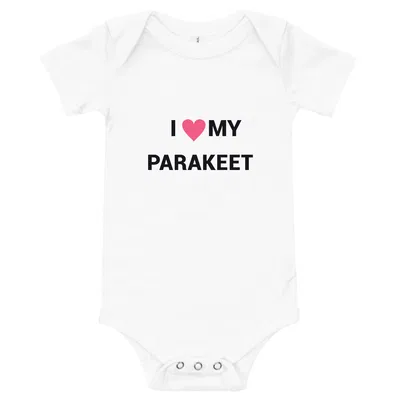 I Love My Parakeet Heart onesie preview