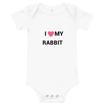 I Love My Rabbit Heart onesie preview