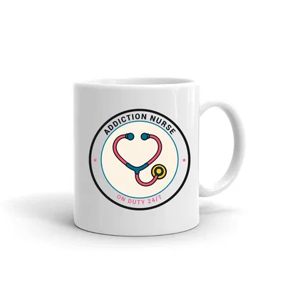 Addiction Nurse On Duty Badge mug preview