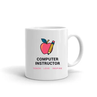 Computer Instructor Apple & Pencil mug preview