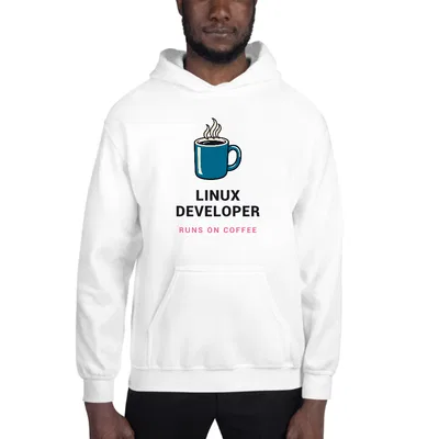 Linux Developer Runs on Coffee hoodie preview