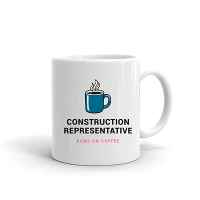 Construction Representative Runs on Coffee mug preview