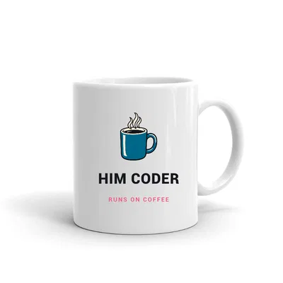 Him Coder Runs on Coffee mug preview