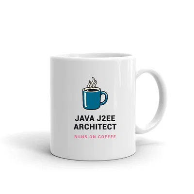Java J2ee Architect Runs on Coffee mug preview