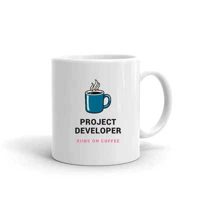 Project Developer Runs on Coffee mug preview