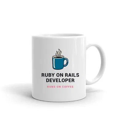 Ruby On Rails Developer Runs on Coffee mug preview