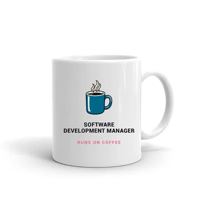 Software Development Manager Runs on Coffee mug preview