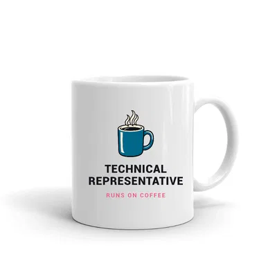 Technical Representative Runs on Coffee mug preview